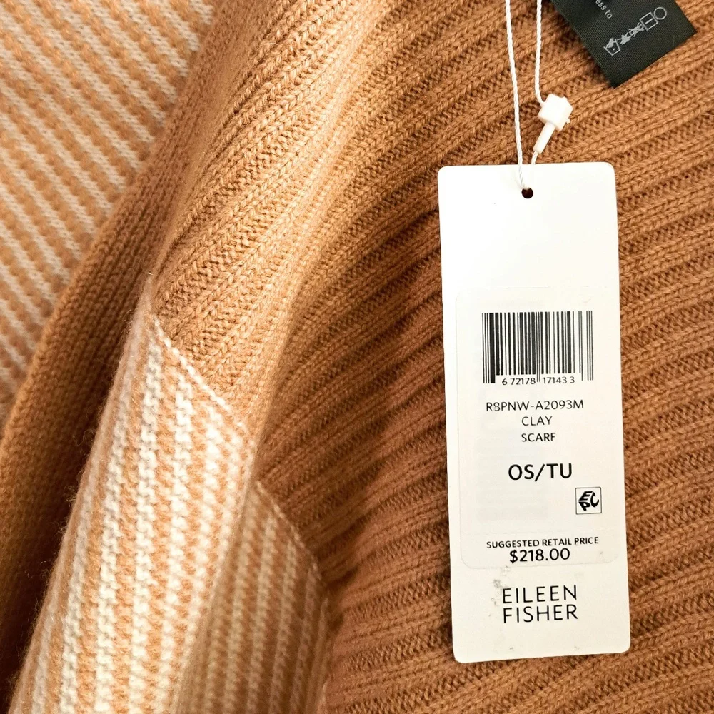 Eileen Fisher Cashmere & Merinos Wool Scarf New with Tag